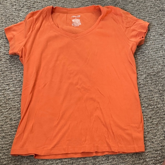 St. John's Bay Tops - St. John's Bay Orange Short Sleeve V-Neck Top